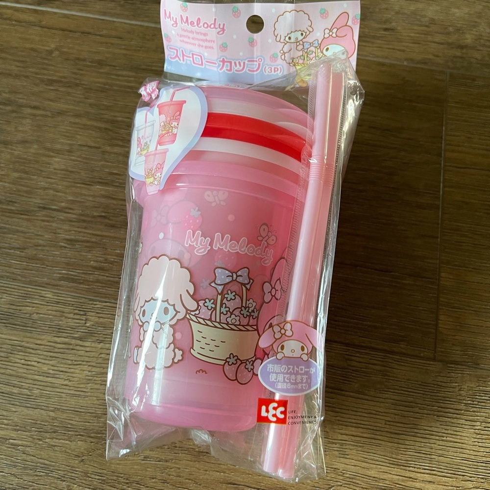 ONE Left! MY MELODY & MY SWEET PIANO-NWT Cup/Straw Set - Picture 4 of 11